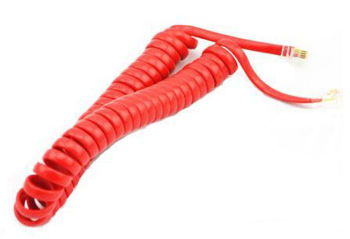 4-Core Telephone Handset Curve Cable with two 4P4C Κόκκινο 
