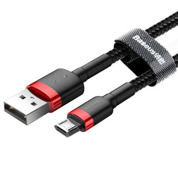 BASEUS KLF Series Woven 3m 2A Micro USB Charge Cable - Red/Black