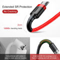 BASEUS KLF Series Woven 3m 2A Micro USB Charge Cable - Red/Black