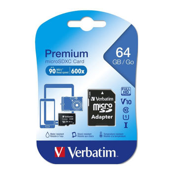 Verbatim 44084 Micro SDHC 64GB - Class 10 with adapter