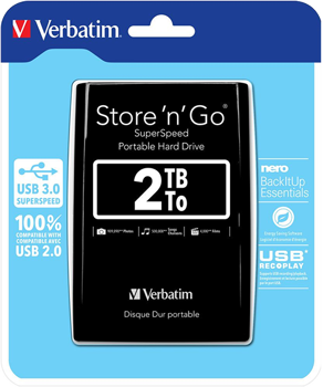 Picture of Verbatim Store 53023 2TB 2.5" - USB 3.0 - Μαύρος