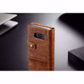 CASEME Vintage Style Wallet PU Leather Mobile Phone Cover Shell for Samsung Galaxy S8 Plus G955 - Brown