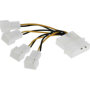 InLine® adaptor 4Pin (12V) to 4x 3Pin (12V)