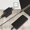 USB power socket adapter, 1x USB-C Port & 1x USB-A Port, 65W 
