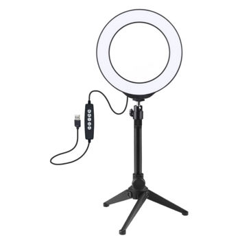 PULUZ 6.2" 16cm Dimmable 8-color RGBW LED Circular Photography Light 