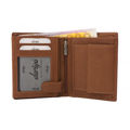 High-quality cowhide leather wallet with double seam - tan natural un