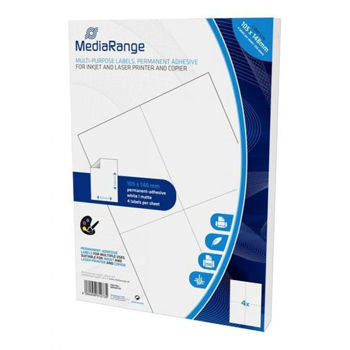 MediaRange Universal labels, highly adhesive, 50 sheets A4 - 4 labels (105 x 148mm), white 4013MRINK143