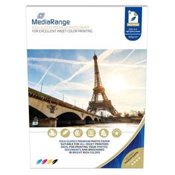 MediaRange Φωτογραφικό Χαρτί για Inkjet Εκτυπωτές Α4 High-Glossy 160g/m² 100 Φύλλα (MRINK105)