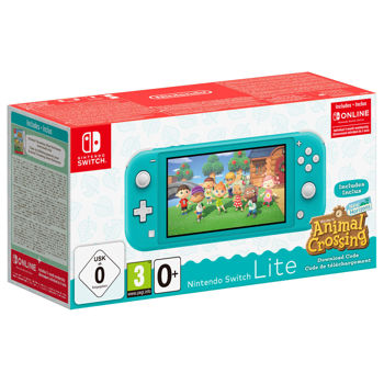 Nintendo Switch Lite Turquoise + Animal Crossing : New Horizons game + H-Rocket Bundle code