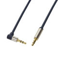 LOGILINK CA11050 AUDIO CABLE 2X 3.5MM MALE ONE SIDE 90° ANGELED GOLD PLATED 0.5M DARK BLUE