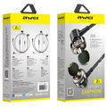Awei Z1 In-ear Wire Control Earphone Dual Dynamic Units Earbuds - Black