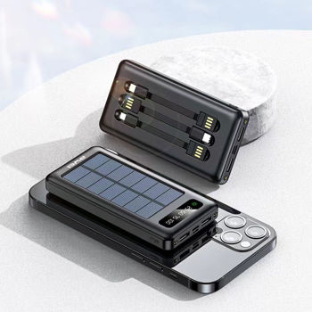 Awei P129K 10000mAh Powerbank - Solar Charging - Strong LED Light 