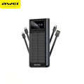 Awei P129K 10000mAh Powerbank - Solar Charging - Strong LED Light 