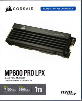 Corsair MP600 PRO LPX with Heatsink 1TB M.2 PCIe Gen 4 NVMe SSD/Solid State Drive PC/PS5 * PS5 COMPATIBLE