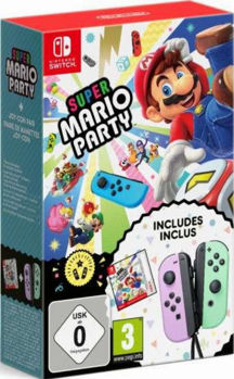 Nintendo Switch Joy-Con Pair Pastel Purple/Pastel Green and Super Mario Party