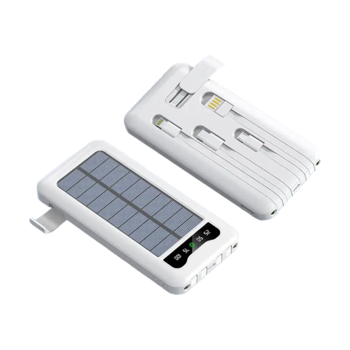 KJ495 Powerbank με ηλιακό πάνελ 4in1 10.000mah White