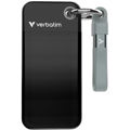 Verbatim Pocket SSD 1TB External SSD USB 3.2 Gen 2, up to 1000MB/s Read & Write Portable Hard Drive for PC, Mac & Console, Black/Grey