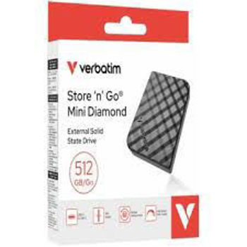 Verbatim 512GB Store 'n’ Go Mini External Solid State Drive USB 3.2 Gen 1 USB-C Connection - Diamond Black