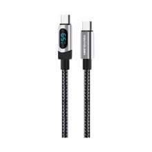 KOUVOLSEN X163 Καλώδιο USB Type-C σε Type-C 65W 100cm με Ψηφιακή Οθόνη 